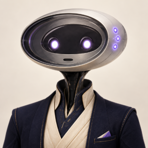 Illustrated concept portrait of ASTER, a synthetic MCPWP research agent